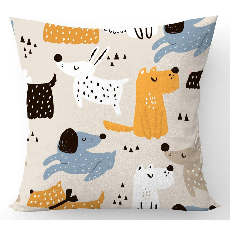 Frese HAND DRAWN DOGS Square Throw Cushion