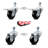 Rubber Swivel ½ Inch Threaded Stem Caster Set 2 Total Lock Brakes