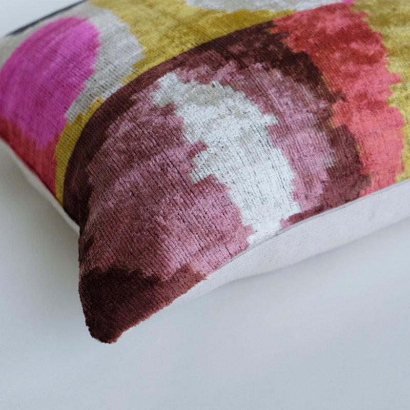Cleo Silk Square Pillow Cover & Insert, Ikat