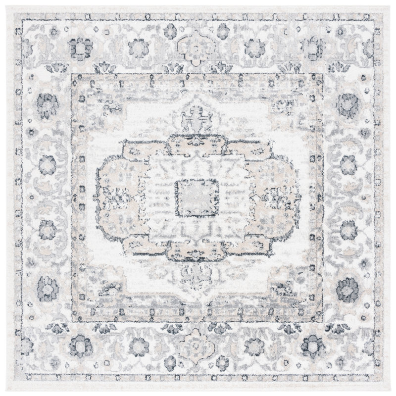 Tapis ivoire / gris Lowrey, Carré 6 pi 7 po
