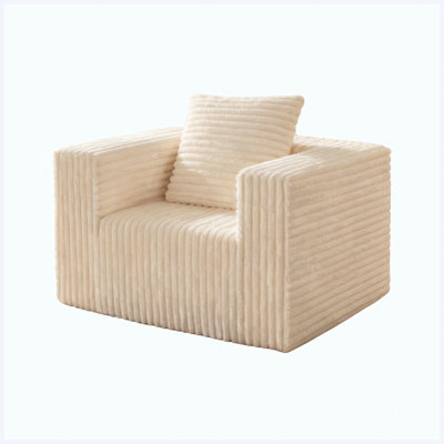 Fauteuil Boneless Cloud, fauteuil rembourré en mousse à mémoire de forme avec coussin décoratif, aucun assemblage requis