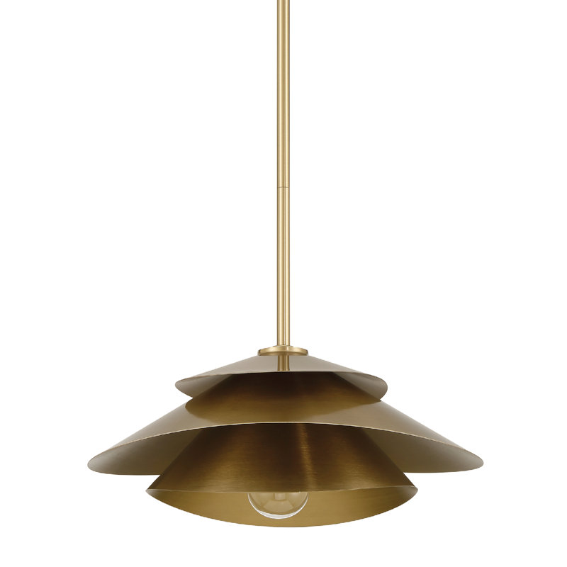 Hunter Hiro 1 Light Large Pendant Ceiling Light Fixture, 63", Gold