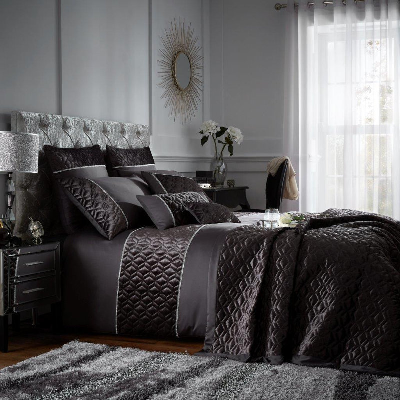 Polyester Solid Colour Duvet Cover with Pillowcases, Single Duvet Cover + 1 Standard Pillowcase, Black