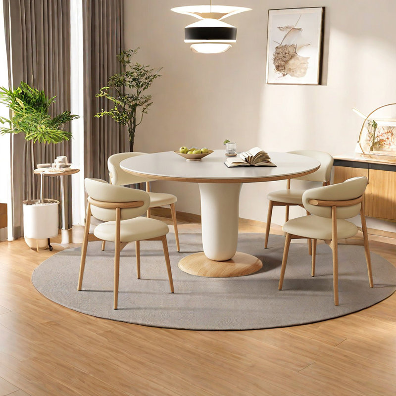 Matte Rock Plate Round Dining Table, 29.5"H x 43.3"L x 43.3"W