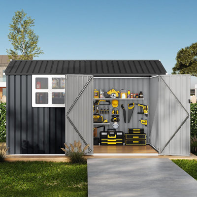 Remise de rangement 8 pi x 10 pi pour outils de jardin en métal