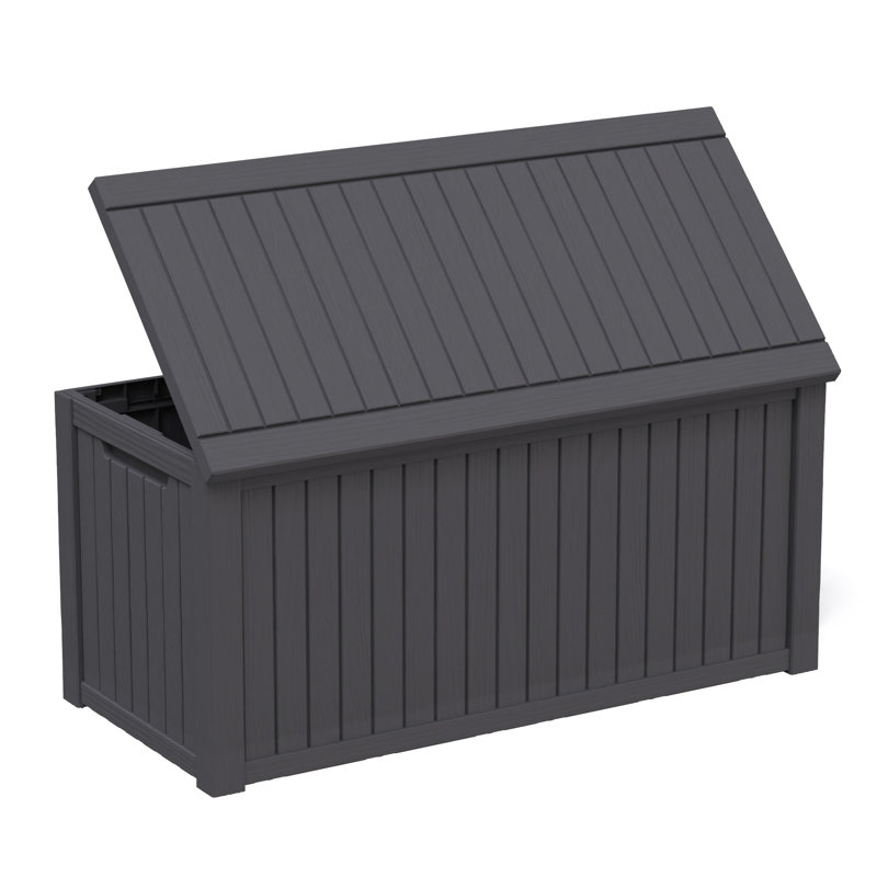 Brayden Studio 141cm W 820L Resin Lockable Deck Box, Black