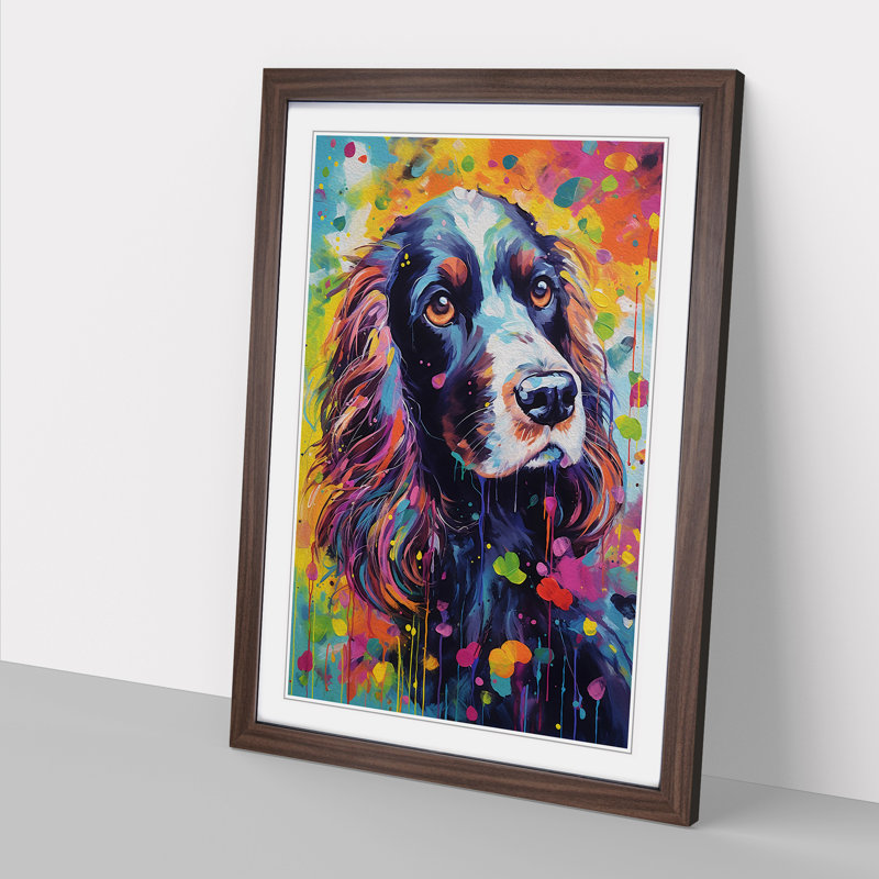 Single Picture Frame Print on Wood, 34cm H x 25cm W, Walnut Framed