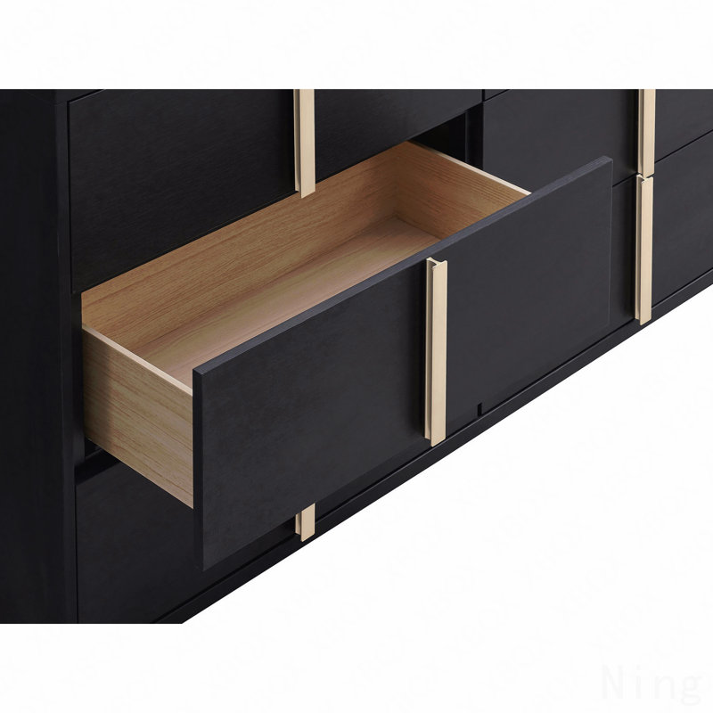 Commode 6 tiroirs, Noir