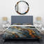 Ensemble de housse de couette à motif abstrait gris et or gris marbre II-101242683