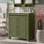 Meuble-lavabo rustique avec lavabo en céramique, portes à fermeture en douceur, tablette réglable, grand espace, facile à nettoyer
