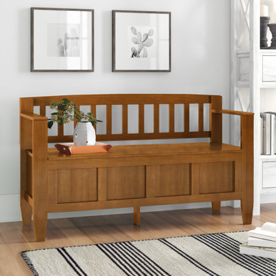 Brooklyn 48"W Solid Wood Contemporary Entryway Storage Bench with Lift-Up Lid