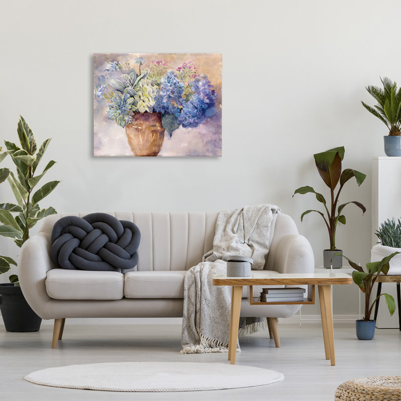 Hydrangée mauve, reproduction d'art sur toile, H 30 po x l 40 po x P 1,5 po