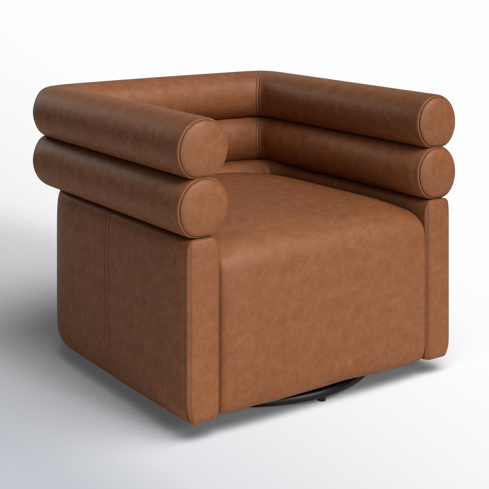 Arve Genuine Leather Swivel Armchair