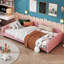  Lit de jour simple de 81 po de largeur avec dossier en forme de nuage, tissu sherpa rose-848218347-848299845