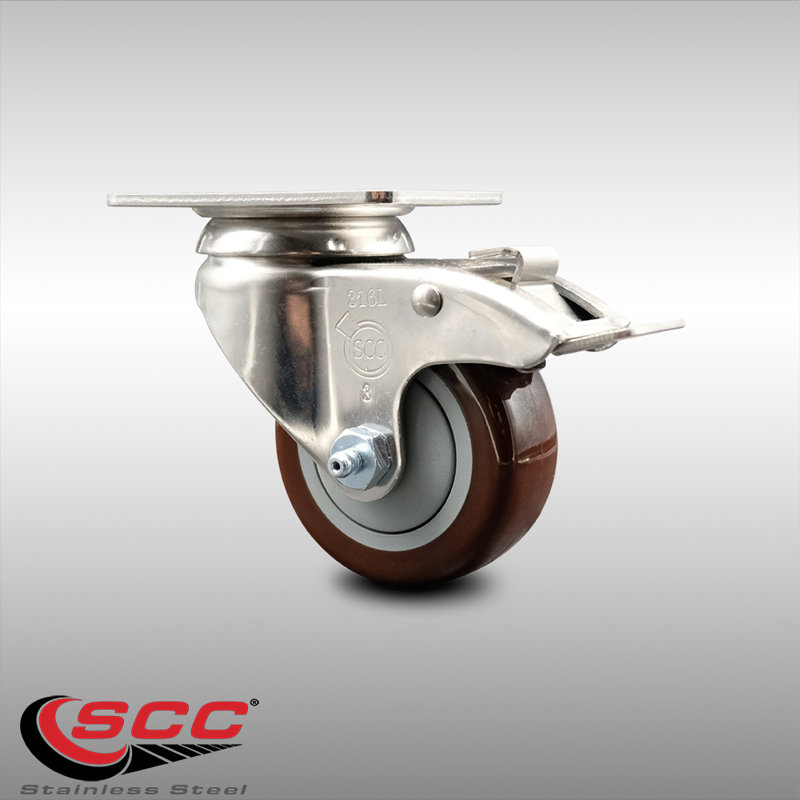 Polyurethane Casters, Maroon
