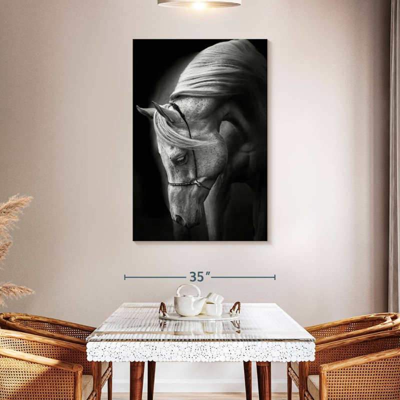 Brampt Pure White Stallion, 48" H x 32" W