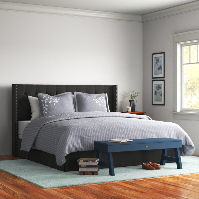 Bellavia Tufted Upholstered Panel Bed, Black, King