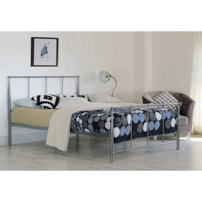 Slaton Solid Wood Bed, Kingsize (5'), Silver