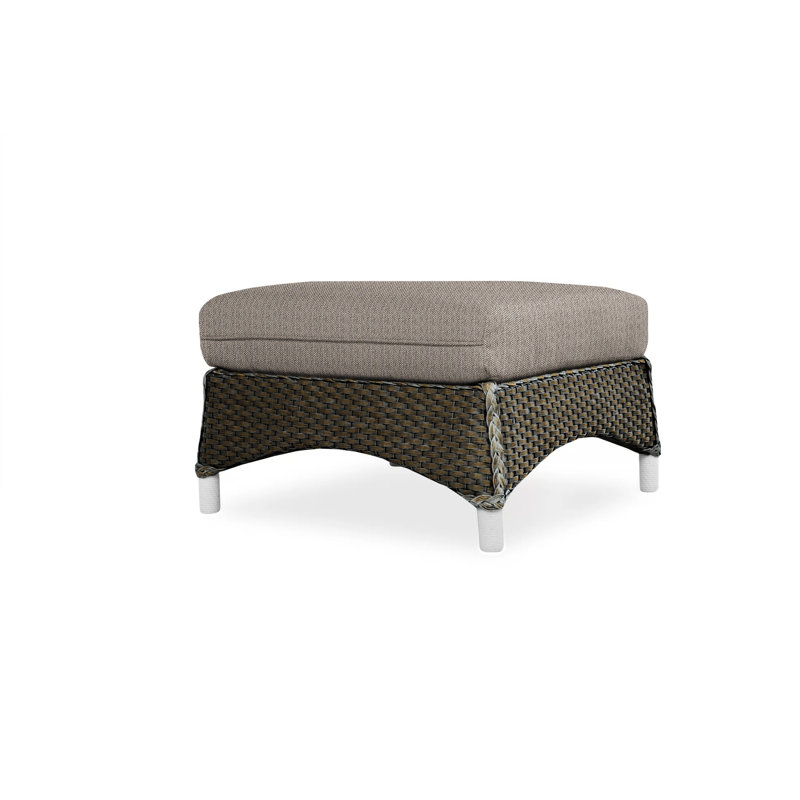 Mandalay Outdoor Ottoman, Canvas Black Sunbrella® Canvas, Mink