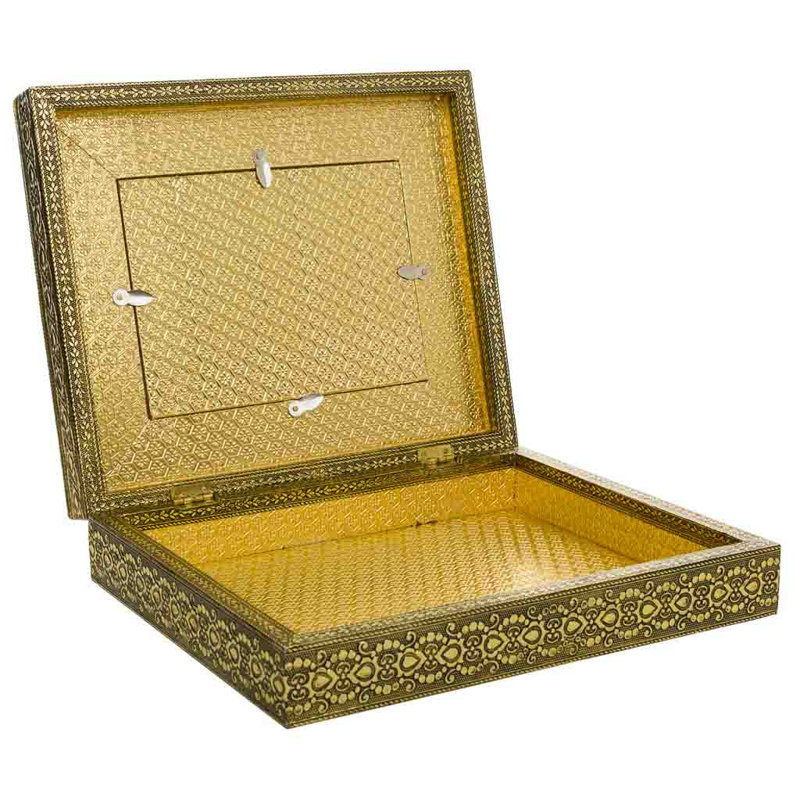 Metal Jewellery Box, Golden