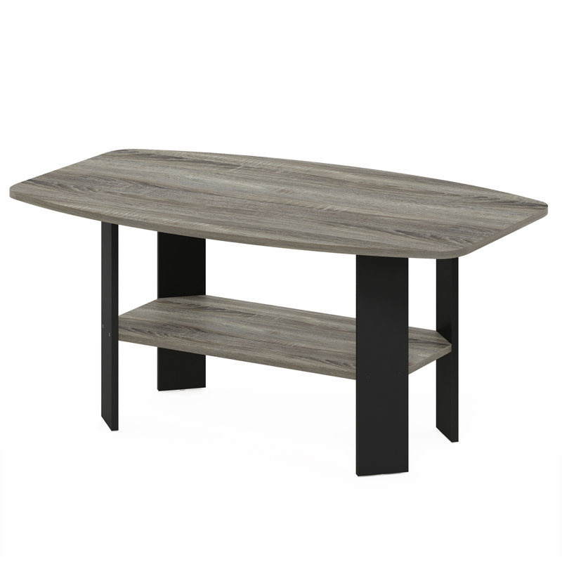 Table basse avec rangement en bois Modern Modern, Gris chêne français; noir