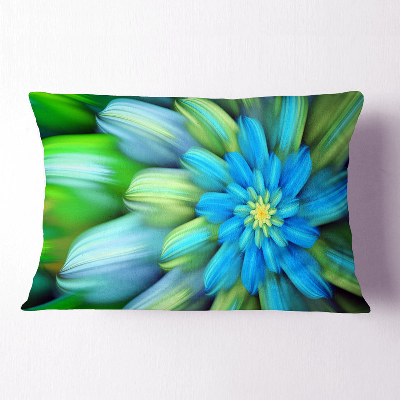 Coussin lombaire floral à grande fleur, Vert