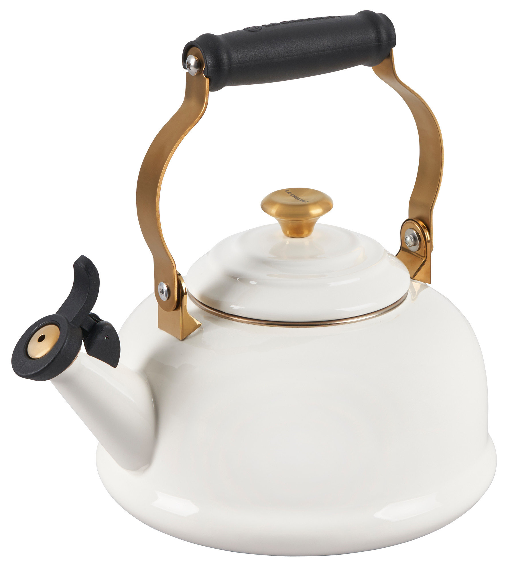 Viking 2.6 qt Stainless Steel Whistling Kettle with 3-Ply Base, White