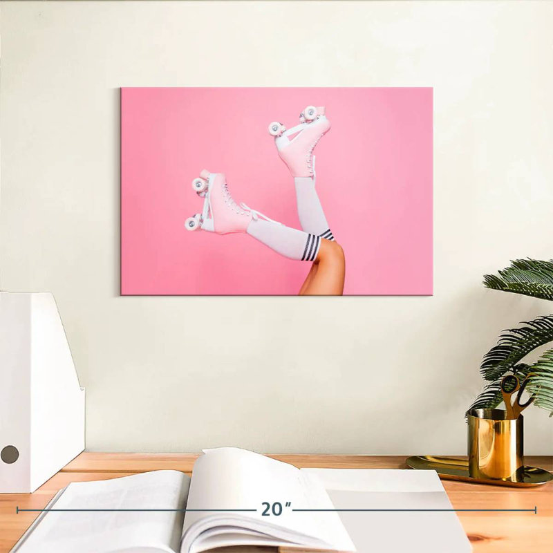 Senne Pink Roller Skates, 8" H x 12" W