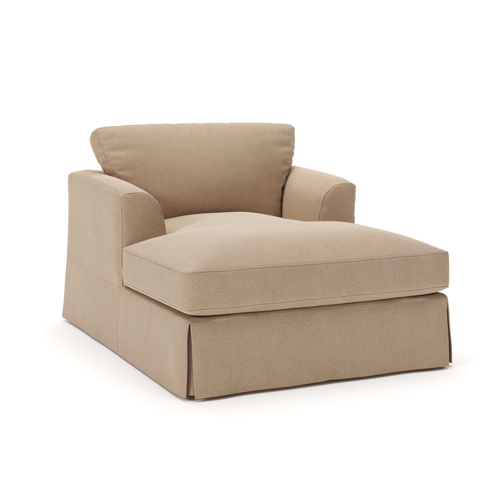 Lucia Upholstered Chaise Lounge, Bella Toast Performance Velvet
