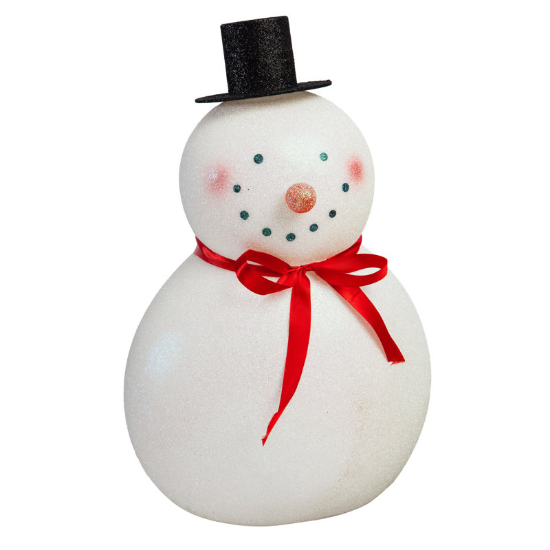 Décoration de table haut bonhomme de neige à del acrylique