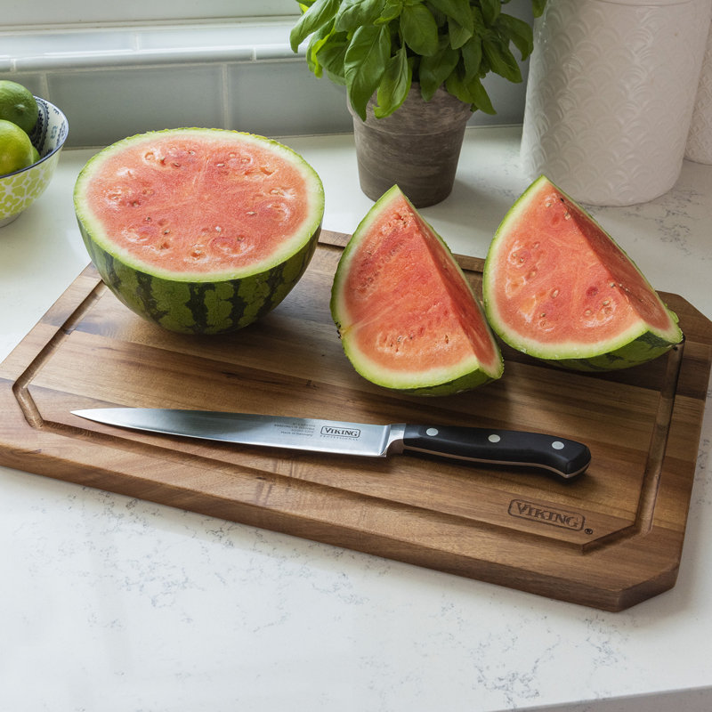 Viking Acacia Wood Rectangular Chopping Board with Juice Groove