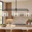 Luminaire suspendu linéaire à 3 lumières à intensité variable pour îlot de cuisine 43,3 po Allenstown-520653439
