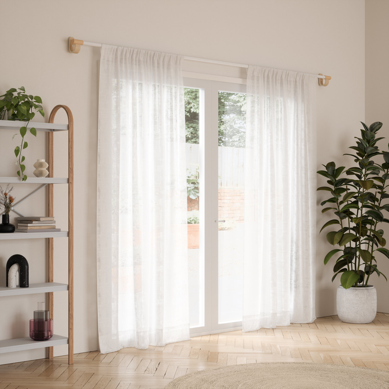 Bellwood Adjustable Curtain Rod, Natural