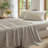 100% Washed Cotton Bedding Sheet Set 4 Pieces,1 Fitted Sheet,1 Flat Sheet and 2 Pillowcases,Comfy Textured Sheet Set-119423624-119423619