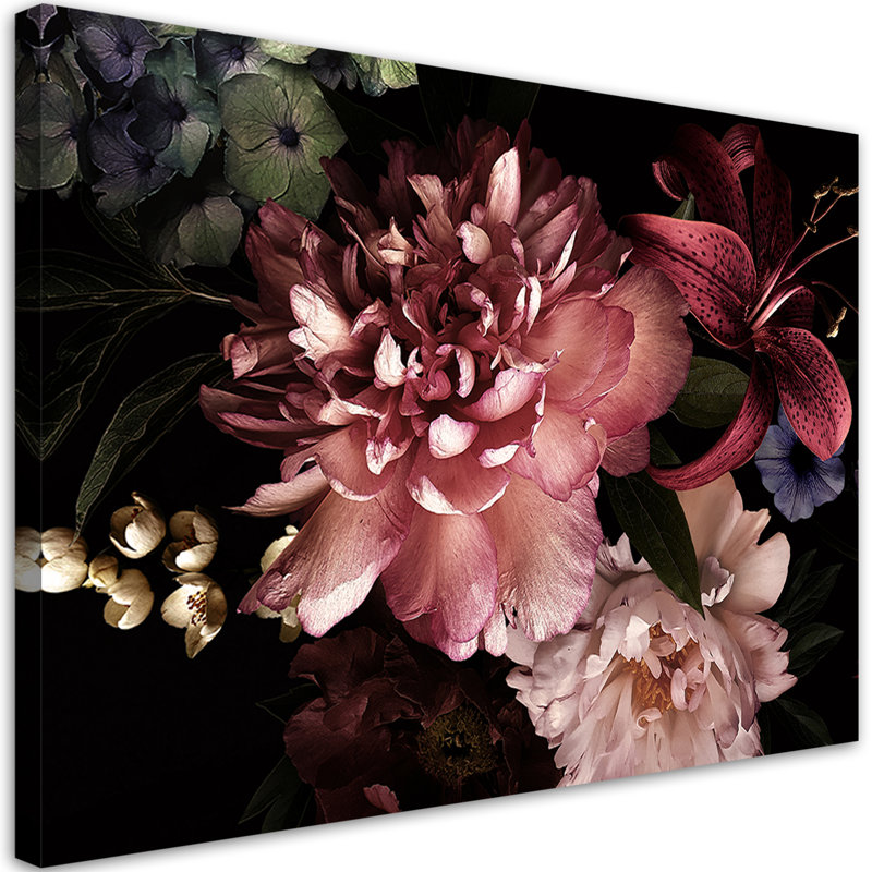 Bouquet Of Pink Plants - No Frame Print on Canvas, 70cm H x 100cm W