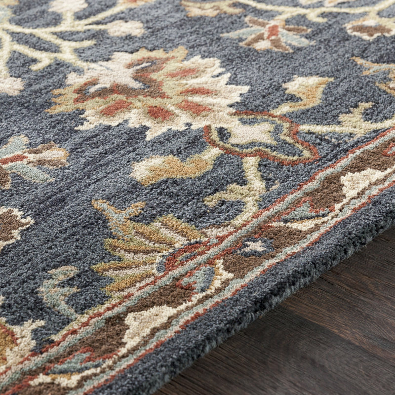 Tapis en laine touffeté Rathburn, Tapis de couloir 2 pi 3 po x 8 pi