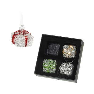 4cm Glass Holiday Shaped Ornament