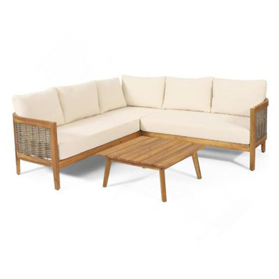 ENSEMBLE DE CONVERSION DE 4 PIÈCES AVEC COUSSIN BEIGE, Teck