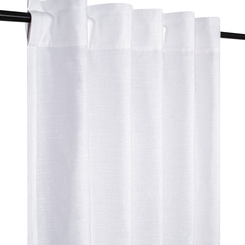 White Cotton Curtains for Bedroom and Home Decor, 50" W x 108" L