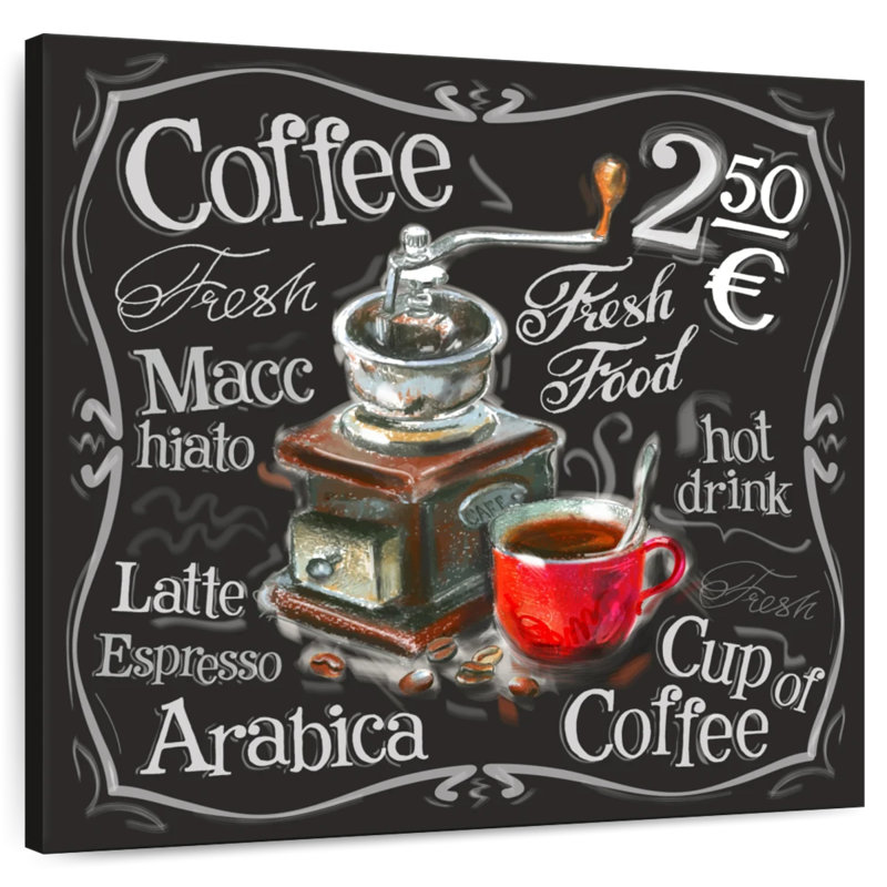 Yarlin Chalkboard Coffee, 33" H x 33" W
