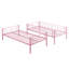 Lit superposé en métal rose simple au-dessus de la chambre à coucher - solution d'efficacité énergétique moderne pour la chambre à coucher, cadre pour une utilisation à long terme, espace de repos silencieux et silencieux, grande capacité de charge, accès sûr aux escaliers, assemblage facile avec-2029536619-2029536621