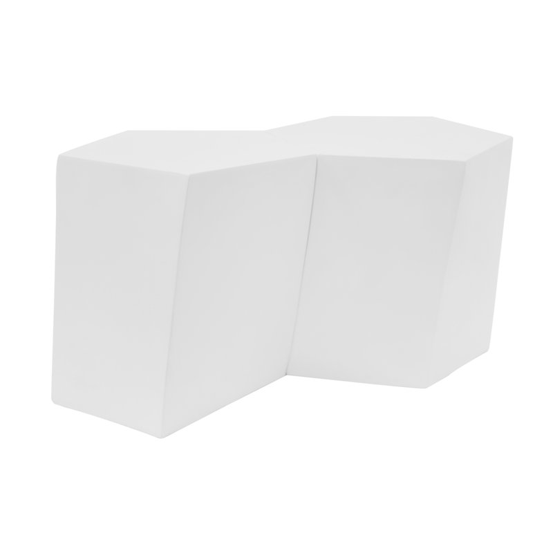 Zayd Modern MGO End Table Set With Geometric Design, White