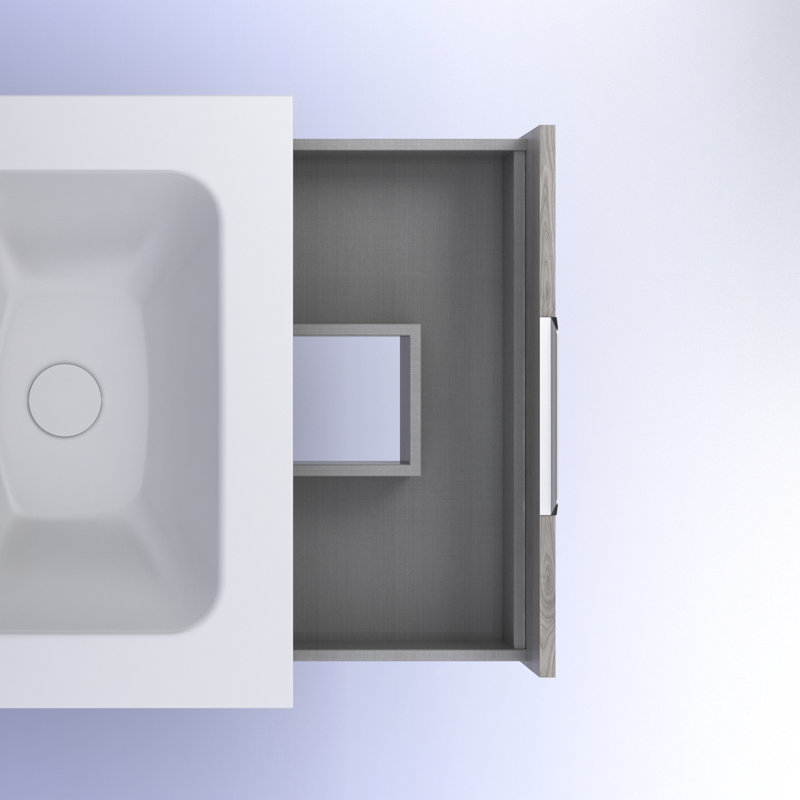 Vanity & Mirror Set, Grey