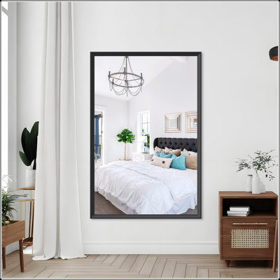 Oversized Modern Rectangle Bathroom Mirror With Frame, Decorative Large Wall Mounted Mirror For Versatile Use And Enhanced Aesthetics