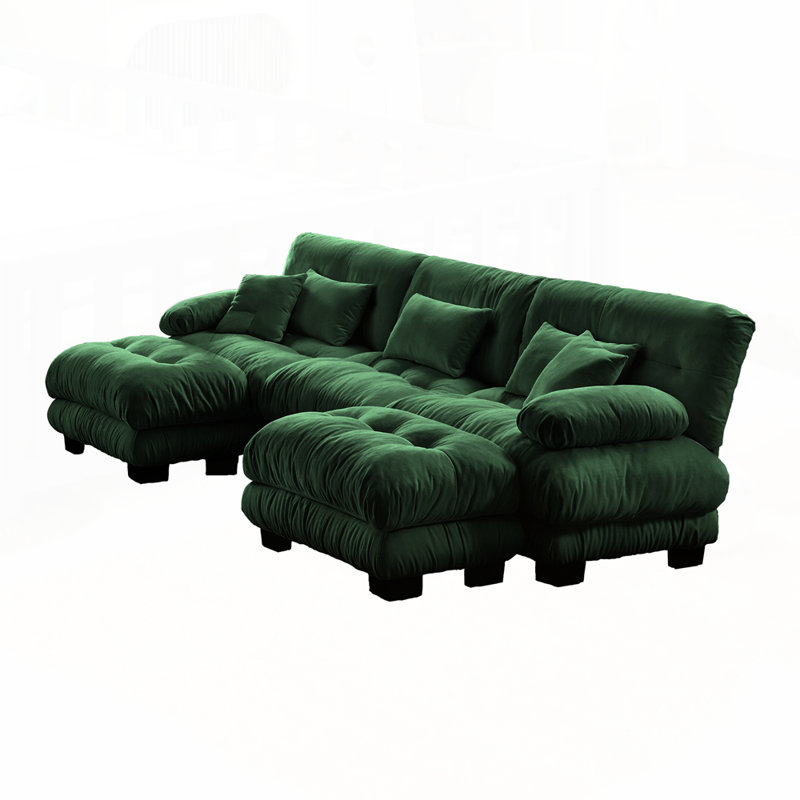 Luxueux canapé modulaire surdimensionné en forme de U pour le salon, Vert