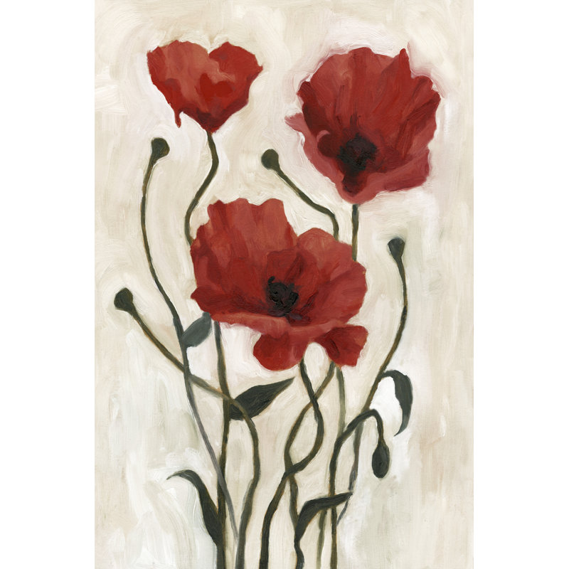 Poppy Bouquet I by Emma Scarvey - Painting, 30cm H x 20cm W, Wrapped Canvas