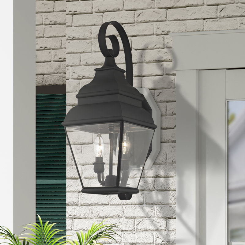 Lanterne murale d'extérieur à 2 ampoules H 21,5 po Anousha, Noir
