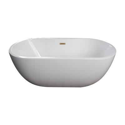 55.5'' x 29'' Freestanding Soaking Acrylic Bathtub