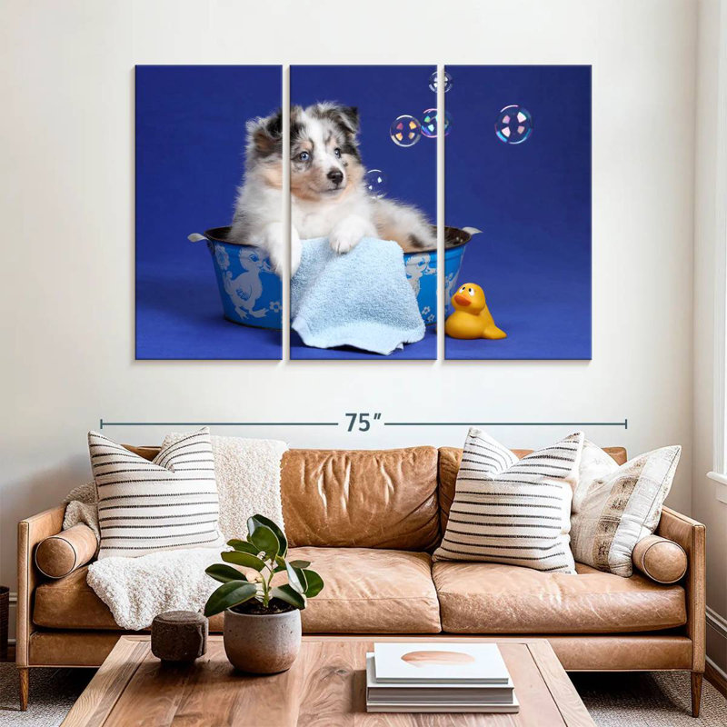 Brampt Puppy Bath Time, 42" H x 65" W