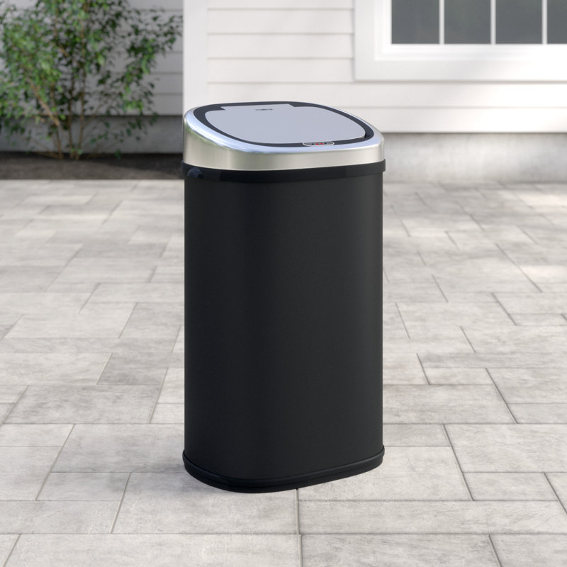 Steel Motion Sensor Kitchen Trash Can - 58L, Black